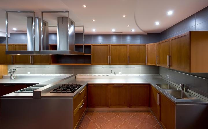 Stainless and wood kitchen
