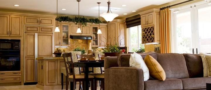 Open kitchen and living room